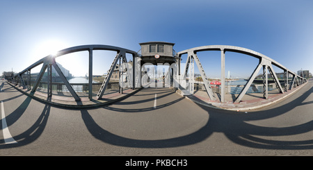 360 degree panoramic view of Swing bridge at Deutz harbour No 1