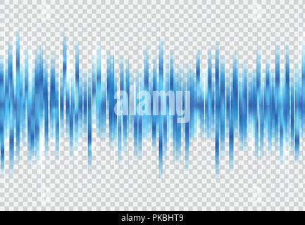 Abstract blue sound wave pattern elements with glowing on tranperency background. Technology digital equalizer. Vector illustration Stock Vector