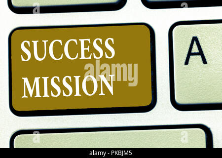 Text sign showing Success Mission. Conceptual photo getting job done in perfect way with no mistakes Task made. Stock Photo