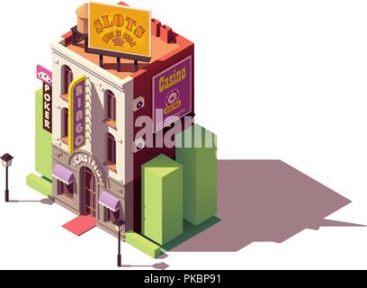 Vector isometric casino building Stock Vector