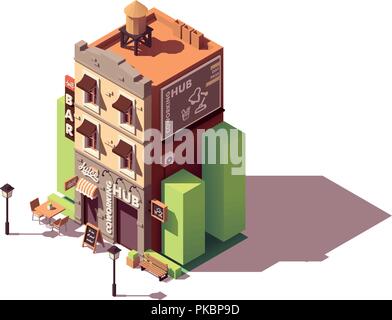 Vector isometric coworking building Stock Vector