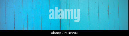Panoramic old turquoise painted wood wall background texture Stock Photo