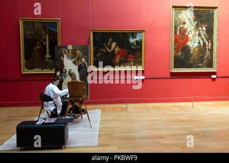 Copie de « La Descente de Croix » de Rubens, réalisée au Palais des Beaux-Arts de Lille Stock Photo