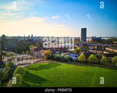 Dawn time in public Park in Leicester, United Kingdom. Empty park Stock Photo