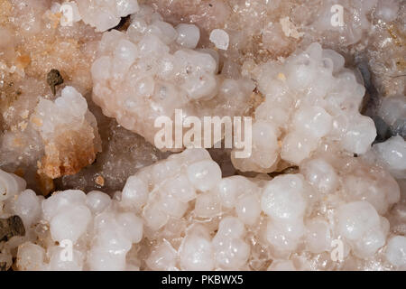 Close up of smal round crystal formations on the shore of the Israelian Dead Sea water Stock Photo
