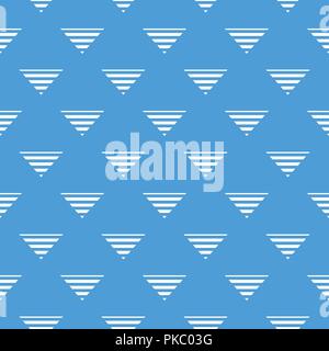 Winter seamless pattern. Triangular Down Arrow. Vector white illustration isolated on blue background. Stock Vector