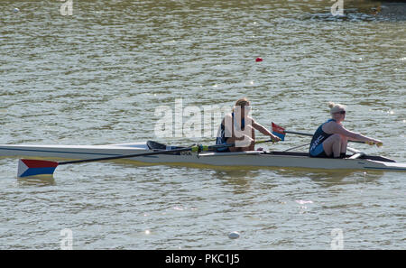 Plovdiv, Bulgaria, Wednesday, 12th September 2018. FISA, World Rowing Championships, USA PR3, bow Daneille HANSEN and Jaclyn SMITH.,    © Peter SPURRIER, Credit: Peter SPURRIER/Alamy Live News Stock Photo