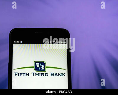 Kiev, Ukraine. 10th Sep, 2018. Fifth Third Bank logo seen displayed on a smart phone. Credit: Igor Golovniov/SOPA Images/ZUMA Wire/Alamy Live News Stock Photo