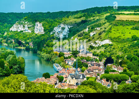 Les Andelys commune on the banks of the Seine in France Stock Photo