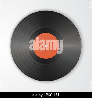 Gramophone vinyl LP record template isolated on white background. Vector Stock Vector