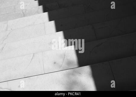 Diagonal shadow on the steps Stock Photo