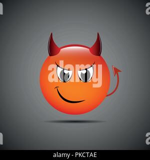 devil emoticon with horns emoji vector illustration EPS10 Stock Vector