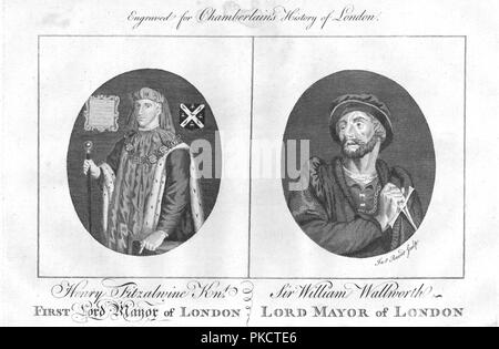Lord Mayors of London, (c1784). Artist: James Record. Stock Photo