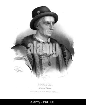 King Louis XI of France, (c1820s). Artist: Maurin. Stock Photo