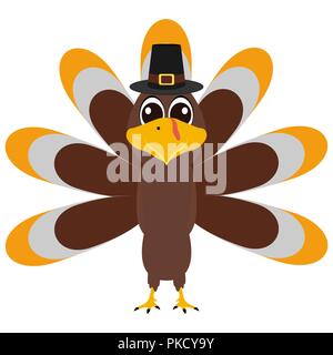 Turkey Pilgrimin on Thanksgiving Day Stock Vector