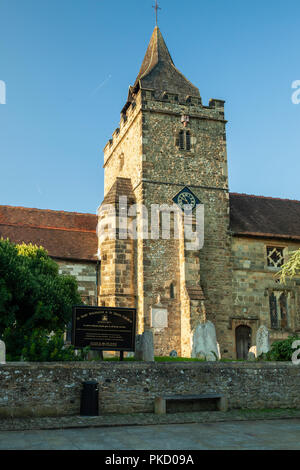 St Mary Magdalene & St Denys church in Midhurst, West Sussex, England. Stock Photo