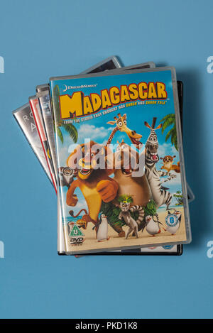 DVD of the movie Madagascar in a case with artwork Stock Photo