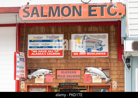 Salmon export business in Ketchikan, Alaska USA Stock Photo