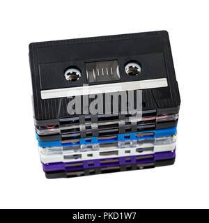 Compact Audio Cassette Tape Background Stock Photo