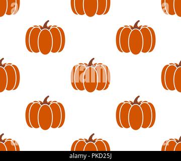 Seamless pumpkin background isolated on white Stock Vector
