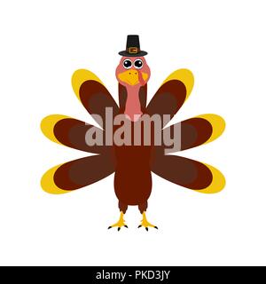 Turkey Pilgrimin on Thanksgiving Day Stock Vector