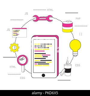 Set of program codes icons Stock Vector