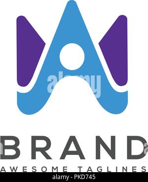 elegant best creative letter A with abstract human logo vector,Letter W vector icons logos template,creative letter A logo, letter A Abstract business Stock Vector