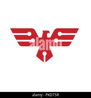 Eagle electronic Template, Hawk mascot graphic,bald eagle vector logo, eagle technology concept vector logo,creative and modern eagle bird logo vector Stock Vector