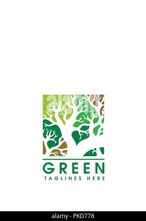 vector autumn tree silhouette, vector silhouette of tree branches isolated on the white background,autumn nature tree logo Stock Vector
