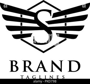 letters R with wings and hexagon logo vector, Creative Letter R with ...