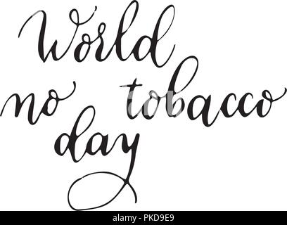 World No Tobacco Day, vector illustration, flat silhouette, banner concept, poster template, black, white, cigarette Stock Vector