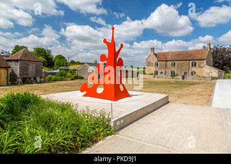 Alexander Calder's vivid Outdoor Mobiles and Stabiles at the Hauser & Wirth Gallery, Durslade Farm, Bruton, Somerset, England, UK Stock Photo