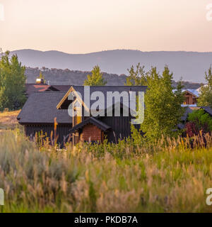 Luxury Cabin Homes In Park City Utah Pano Stock Photo 218580533