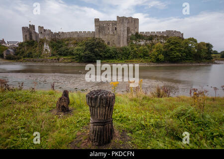 Pembroke Castle, Pembrokeshire, Wales, UK, Europe Stock Photo