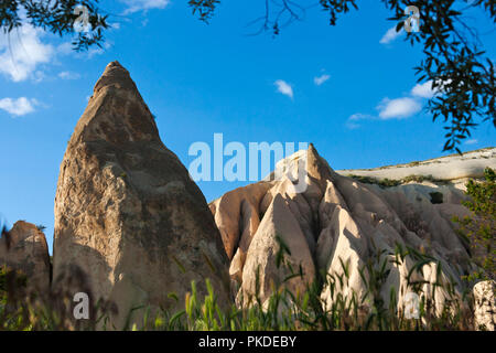 Rock formations in the valley, Goreme, Cappadocia, Turkey (UNESCO World Heritage site) Stock Photo
