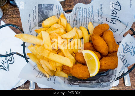 Magpie Cafe Whitby Scampi and Chips Stock Photo