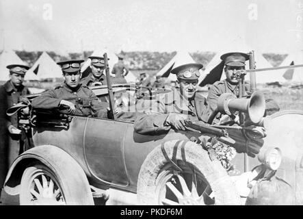 English Motor scouts in France, English soldiers during World War I. Stock Photo
