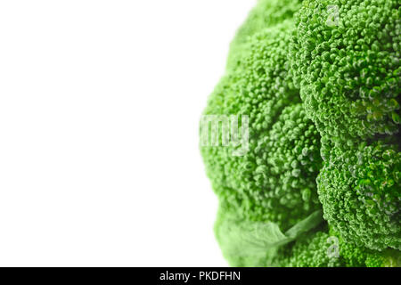 Broccoli isolated on white background. Close up, macro. Stock Photo