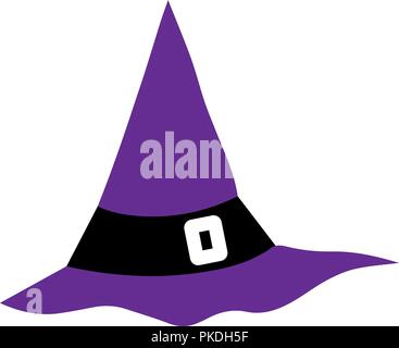 Witch Hat for Halloween.Witch Hat Vector Icon . hats with straps and buckles Stock Vector
