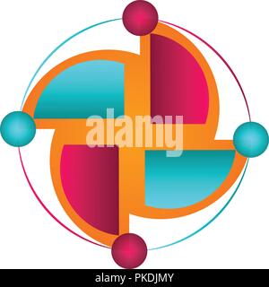 Isolated teamwork business logo Stock Vector