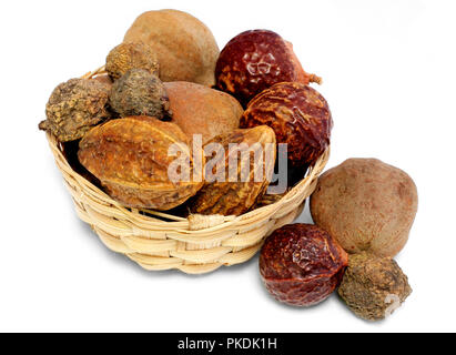 Combination of herbal medicinal fruits isolated on white background Stock Photo