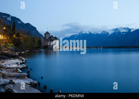 A beautiful scenery of Geneva, Switzerland with a stunning pier Stock ...