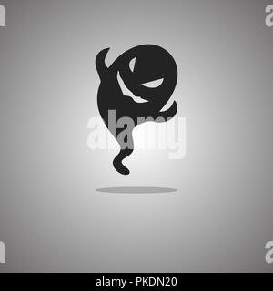 Ghost silhouette. Vector illustration. Isolated white background. Stock Vector