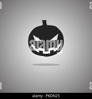 Pumpkin Halloween. Vector illustration. Gray background with gradient. Stock Vector