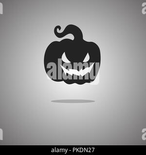 Gourd Halloween. Vector illustration. Gray background with gradient. Stock Vector