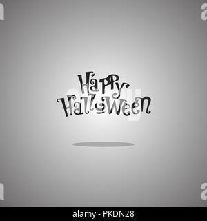 Happy Halloween text. Vector illustration. Gray background with gradient. Stock Vector