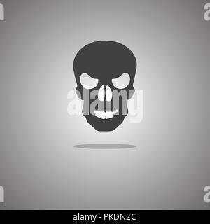 Skull Halloween. Vector illustration. Gray background with gradient. Stock Vector