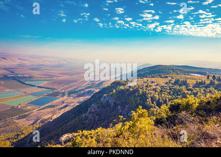 View from mount Menara in the Upper Galilee, north Israel Stock Photo