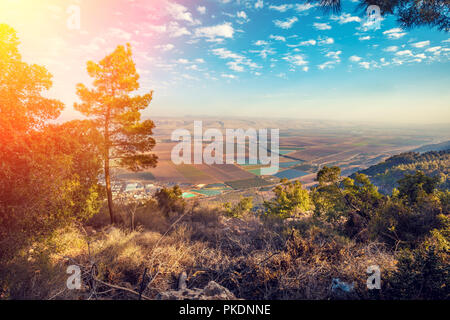 Breathtaking view from mount Menara, north Israel Stock Photo