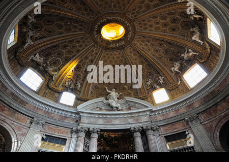 Italy, Lazio, Rome, Quirinal Hill, chucrh of Sant'Andrea al Quirinale, Bernini's stucco dome interior. Stock Photo